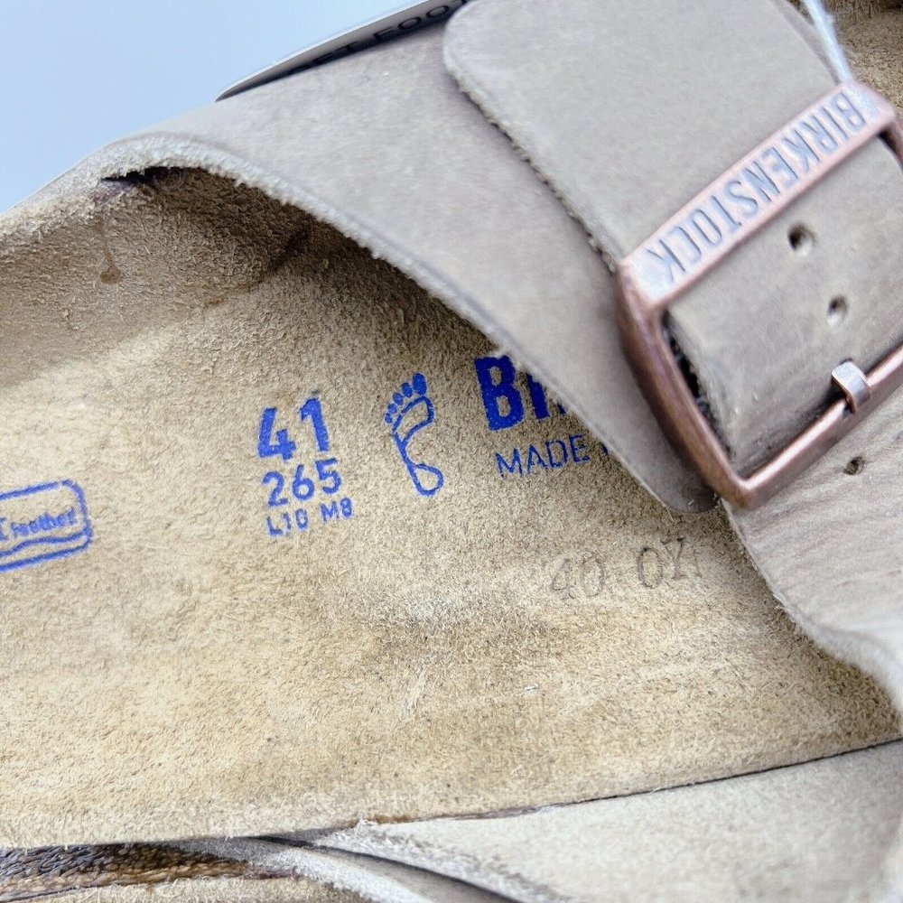 Birkenstock Soft Footbed Arizona Sandal Tabacco Leather EU 41 Mens US 8- 8.5 R - Picture 12 of 12